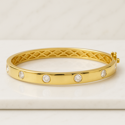 Dainty 18k Gold Open Bangle Bracelet Solid Gold Cuff Minimalist Jewelry