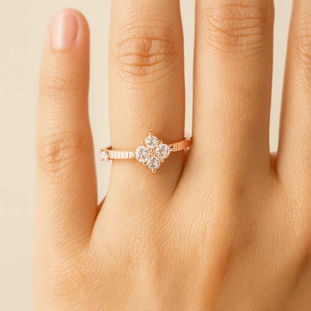 Round Lab Grown Diamond Ring Set Genuine Lab Diamond Engagement Ring for Her Diamond Stacked Wedding Ring Set