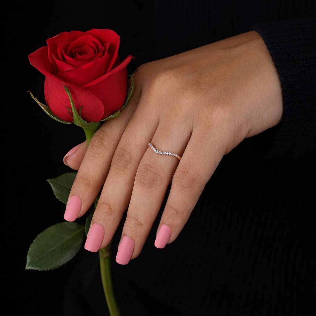 Lab Create Diamond Band Ring Anniversary Gift for Wife
