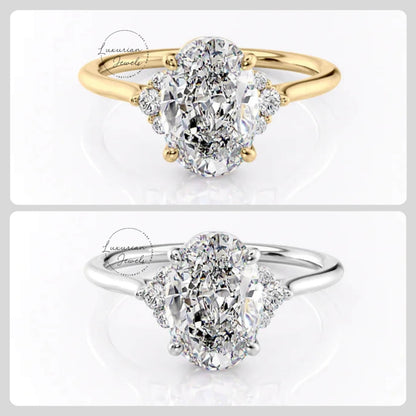 Lab Created Diamond Ring. Oval Cut Diamond