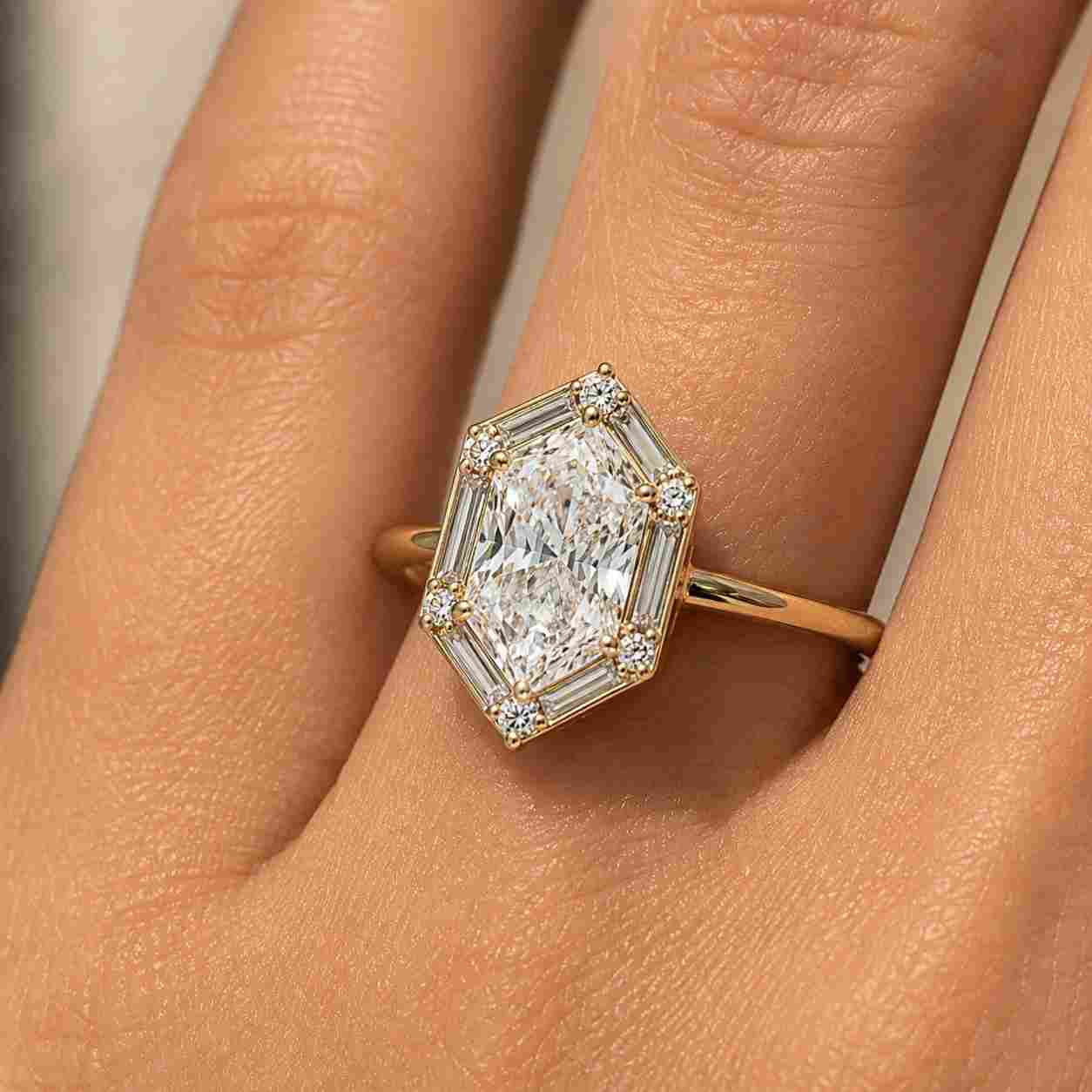 lab created diamond ring, anniversary gift for her