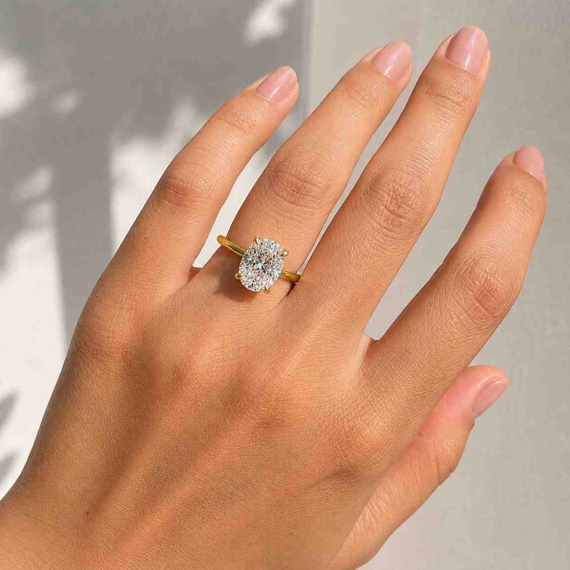 solitaire oval lab diamond engagement ring igi certified lab diamond 14k solid gold with double prongs anniversary gift perfect gift for her