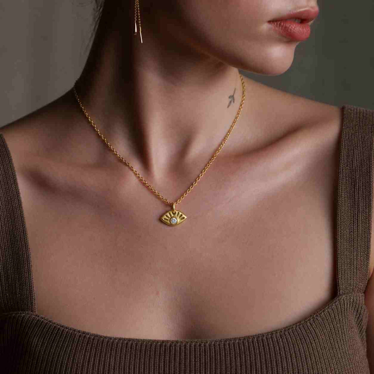lab diamond charm, pear shaped teardrop necklace, dainty pendant necklace, 18k 14k solid gold
