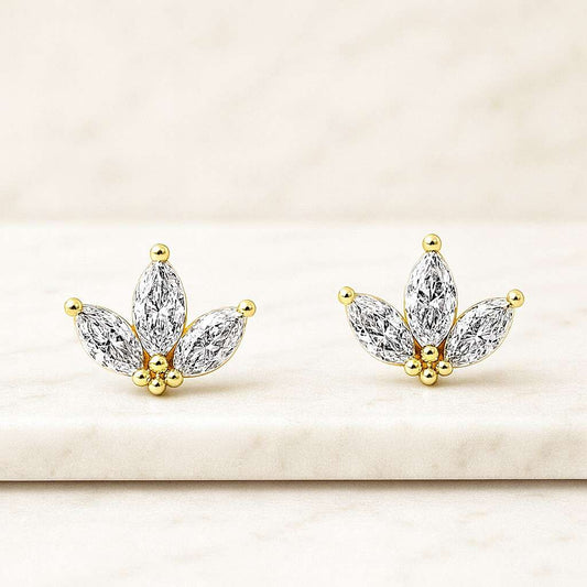 Lab Diamond Earrings 1.0 Carat Marquise Cut Sterling Silver