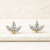 0.60 CT Marquise Moissanite Diamond Three Stone Studs Earrings