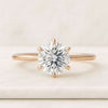 18K Round Old Mine Cut Diamond Solitaire Engagement Ring