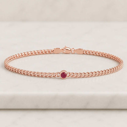Lab Diamond Marquise Cuban Link Bracelet, 14k/18k Solid Gold