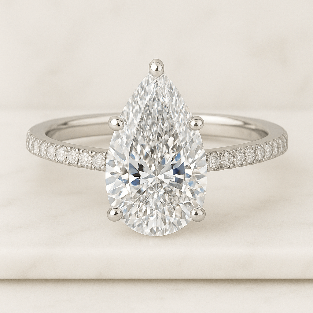 Lab Diamond Marquise Ring 14k Gold Engagement Ring
