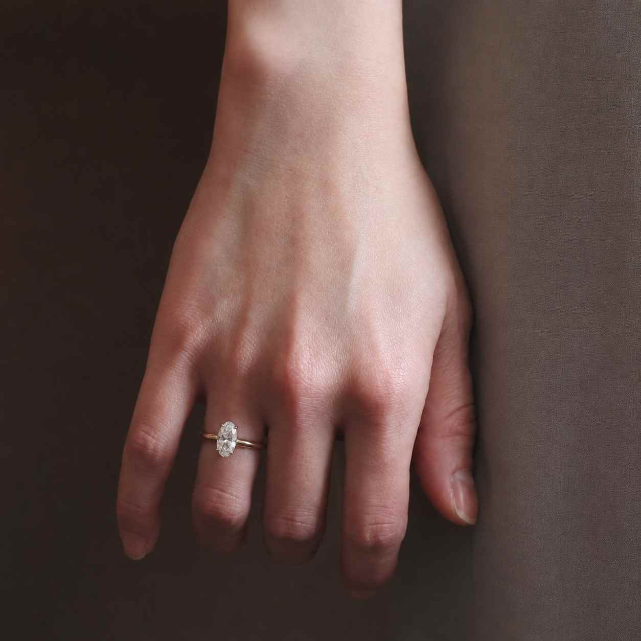 Lab Diamond Oval Engagement Ring: 1ct D VVS2 Solitaire, 14k White Gold
