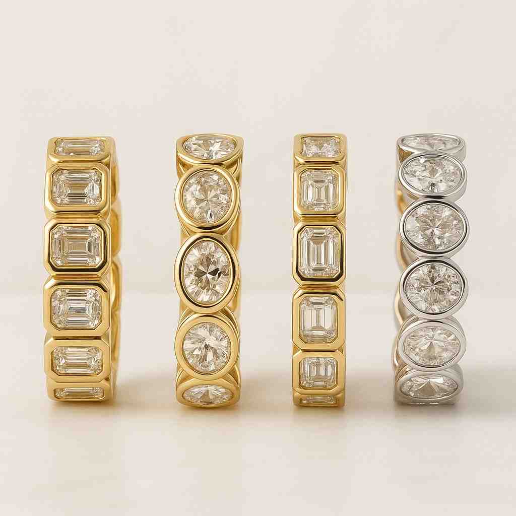 Lab Diamond Prong Set Anniversary Band For Wife Vintage Diamond Bridal Ring