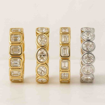 Lab Diamond Prong Set Anniversary Band For Wife Vintage Diamond Bridal Ring