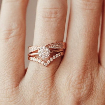 Lab Diamond Round Engagement Ring, Round Lab Diamond and Solitaire Wedding Ring