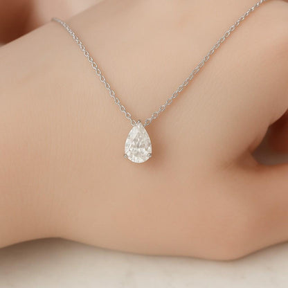 Lab Diamond Solitaire Pendant Pear Cut Lab Grown Diamond Bridesmaid Necklace
