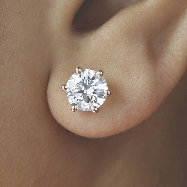 Lab Diamond Solitaire Stud Earring