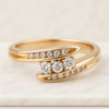 Round Cut Lab Grown  Graduated Diamond Bypass Wedding Band