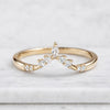 Art Deco Curved Wedding Band Solid Gold Curved Ring For Women