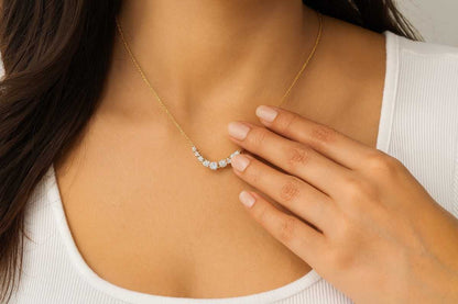 Lab Grown Diamond 14K Gold Attached Diamond Solitaire Necklace