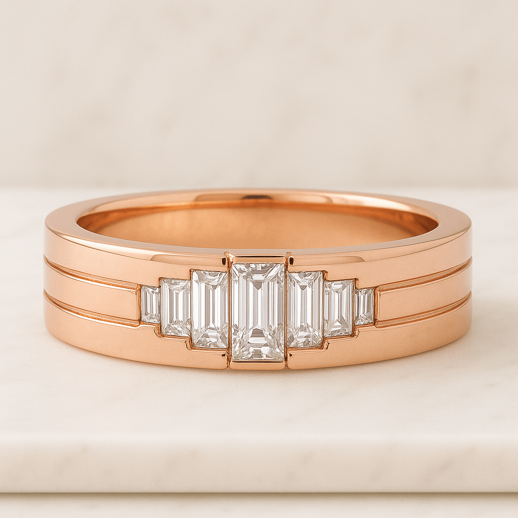 14K Yellow Gold Lab Grown Round Diamond Scattered Band Ring Minimalist Wedding Band Stacking Promise Dainty Fine Jewellery Gift for Women