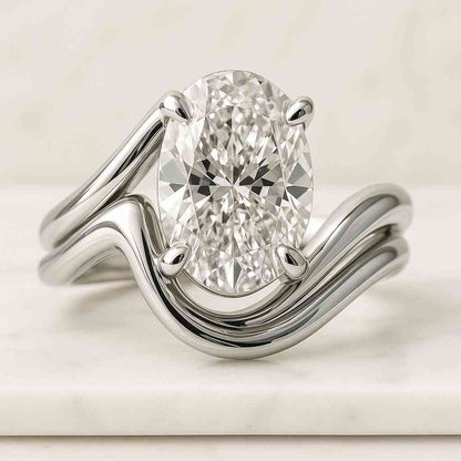 Lab Grown Diamond Anniversary Band Seven Stone Band for Her CVD Diamond Wedding Half Eternity Band Oval Matching Band for Gift