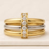 14K Gold Statement Ring, Multi Linked Connected Ring