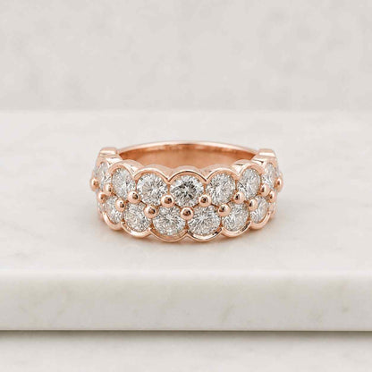 Lab Grown Diamond Band With 3mm Round Cut Diamonds and 1.5 Total Carat Weight in 14K White Gold, Yellow Gold or Rose Gold