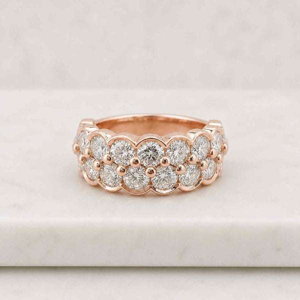  Lab Grown Diamond Band With 3mm Round Cut Diamonds and 1.5 Total Carat Weight in 14K White Gold, Yellow Gold or Rose Gold