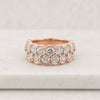 14K Rose Gold Round Cut Lab Grown Diamond Half Eternity Wedding Band