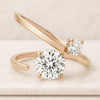 Two Stone Round Cut Moissanite Diamond Ring