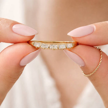 Lab Grown Diamond Chevron Wedding Band