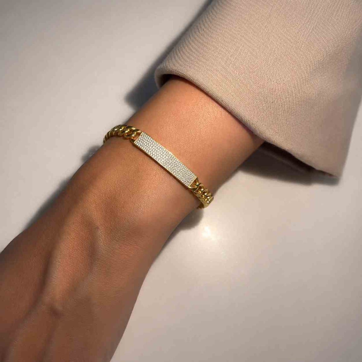 lab grown diamond cuban chain bracelet, tennis bracelet with cuban chain, lab grown progn set diamonds, genuine gold bracelet, kaelis
