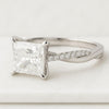 Princess Cut Diamond Half Pave Twisted Engagement Ring