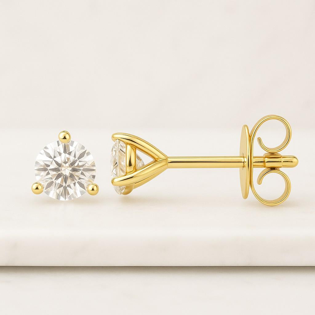 Lab Grown Diamond Earring For Women 0.40TCW Round Unique Style Screw Back Earrings