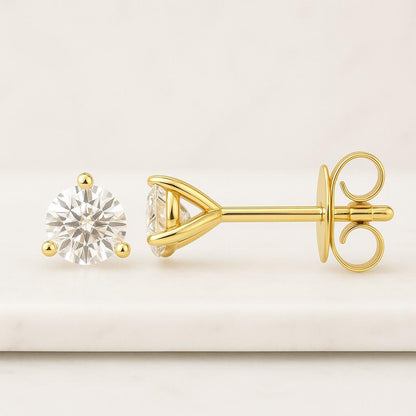 Lab Grown Diamond Earring For Women 0.40TCW Round Unique Style Screw Back Earrings