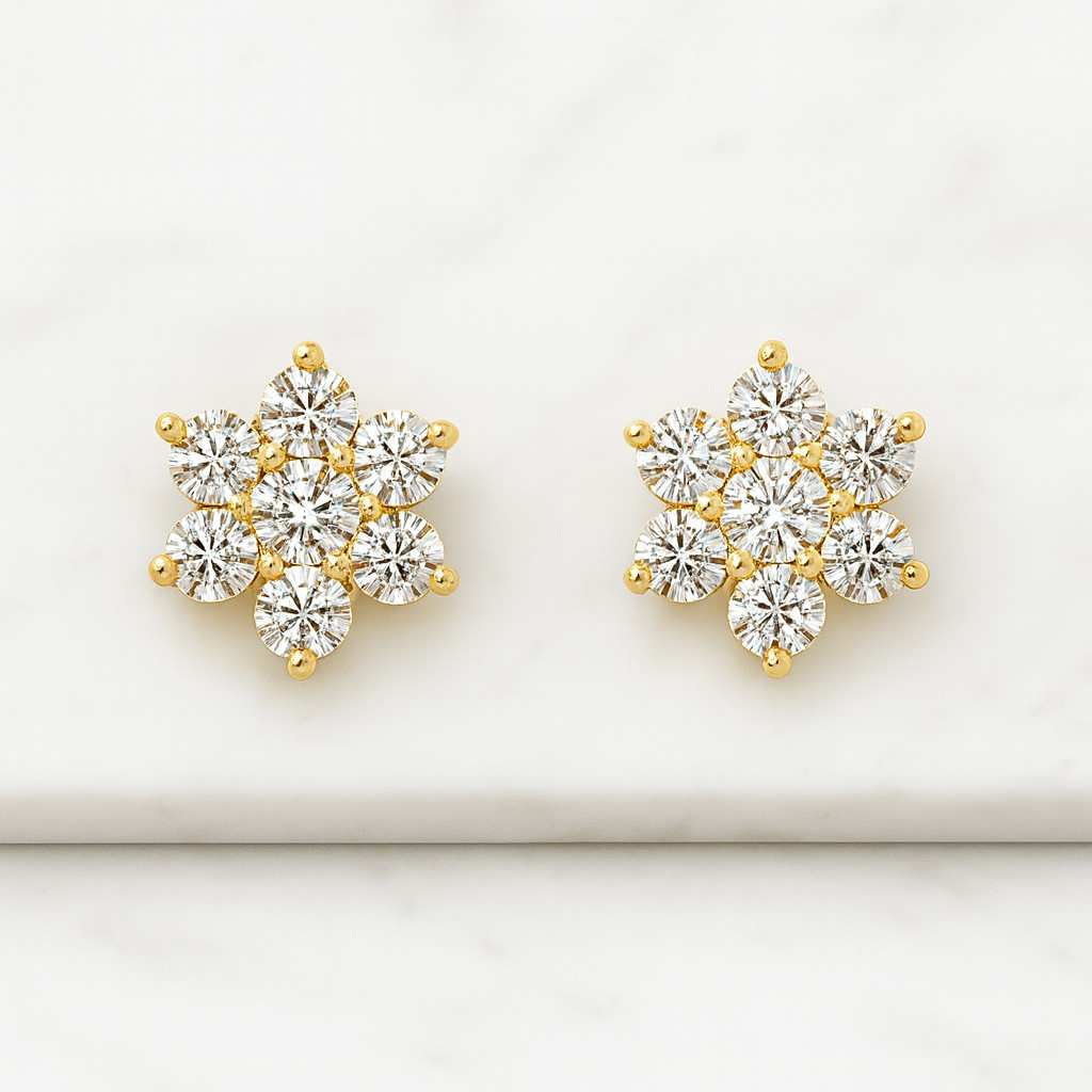 Lab Grown Diamond Earrings, 0.5-5.0 Carat Diamond Earrings, Round Brilliant Cut Studs, 14k Solid Gold Diamond Studs, Diamond Studs For Women