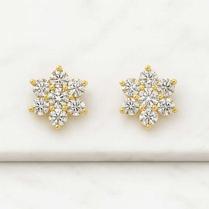 Lab Grown Diamond Earrings, 0.5-5.0 Carat Diamond Earrings, Round Brilliant Cut Studs, 14k Solid Gold Diamond Studs, Diamond Studs For Women