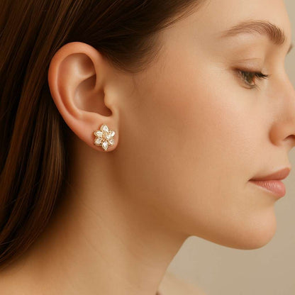 Lab Grown Diamond Earrings, 0.50-5.0 Carat Vintage Design Earrings, 4 Prong Basket Diamond Stud, 14k Solid Gold IGI Certified Diamond Studs