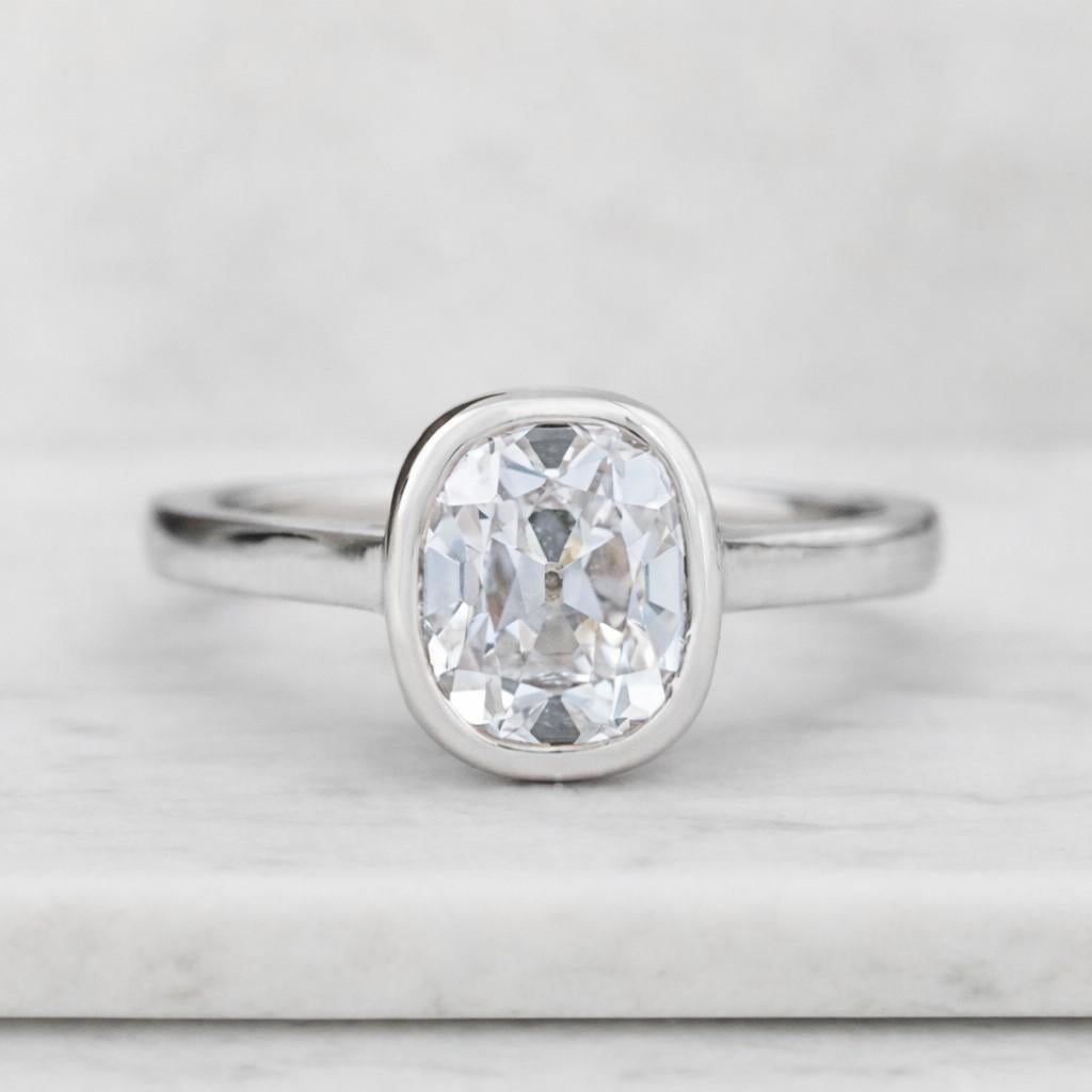 lab grown diamond elongated cushion ring