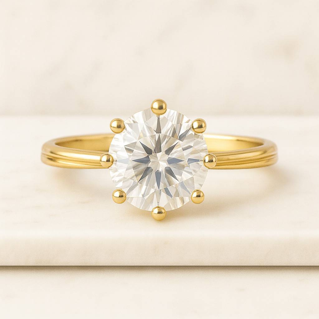 Lab Grown Diamond Engagement Ring 14K White Gold Solitaire