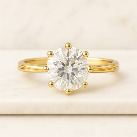 Lab Grown Diamond Engagement Ring 14K White Gold Solitaire