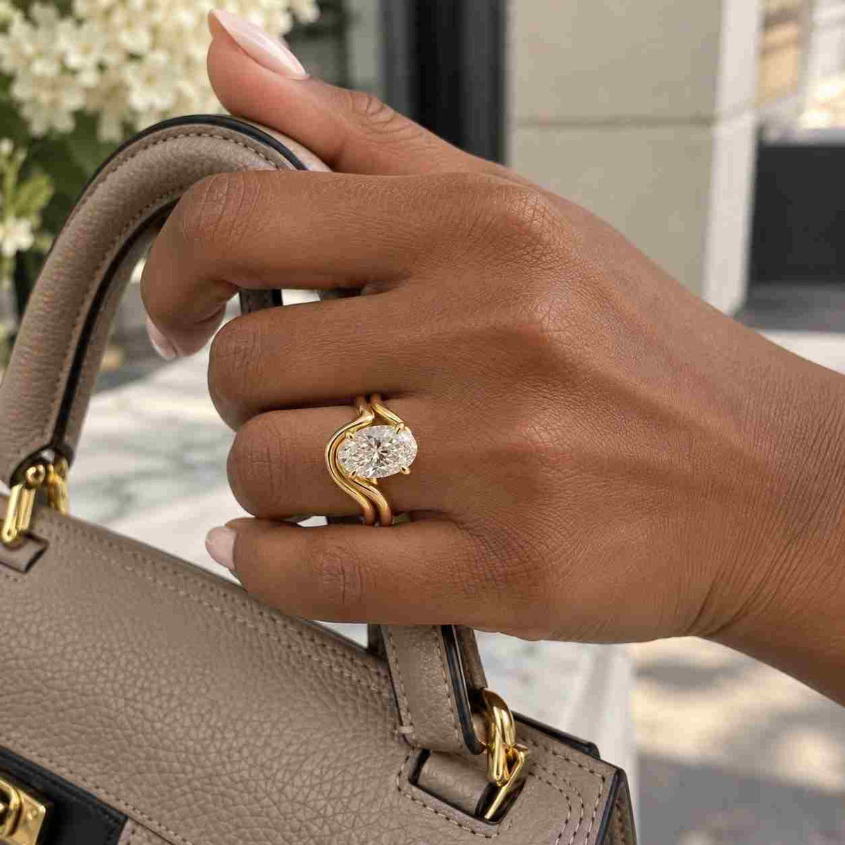 Lab Grown Diamond Engagement Ring, 3.0CT Oval Cut Diamond Ring, 14K Gold Three Stone Ring, Bridal Ring, Wedding Ring, Anniversary Gift Woman
