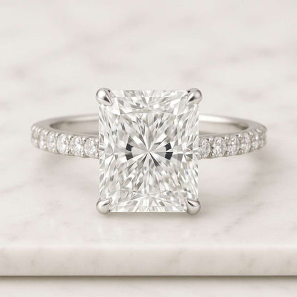 Lab Grown Diamond Engagement Ring For Modern Hidden Halo Design  IGI Certified