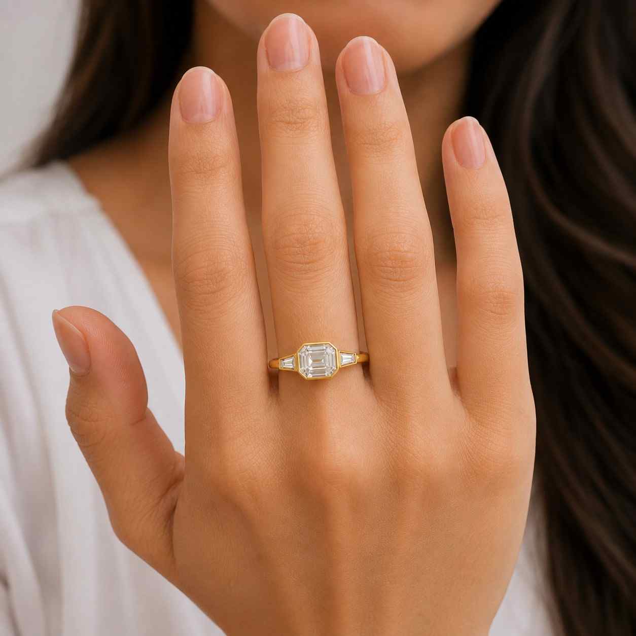 Lab Grown Diamond Engagement Ring Lab Diamond Ring Round Diamond Ring Solitaire Ring  Anniversary gift
