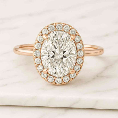 Lab Grown Diamond Engagement Ring Real Oval Cut Lab Diamond Ring