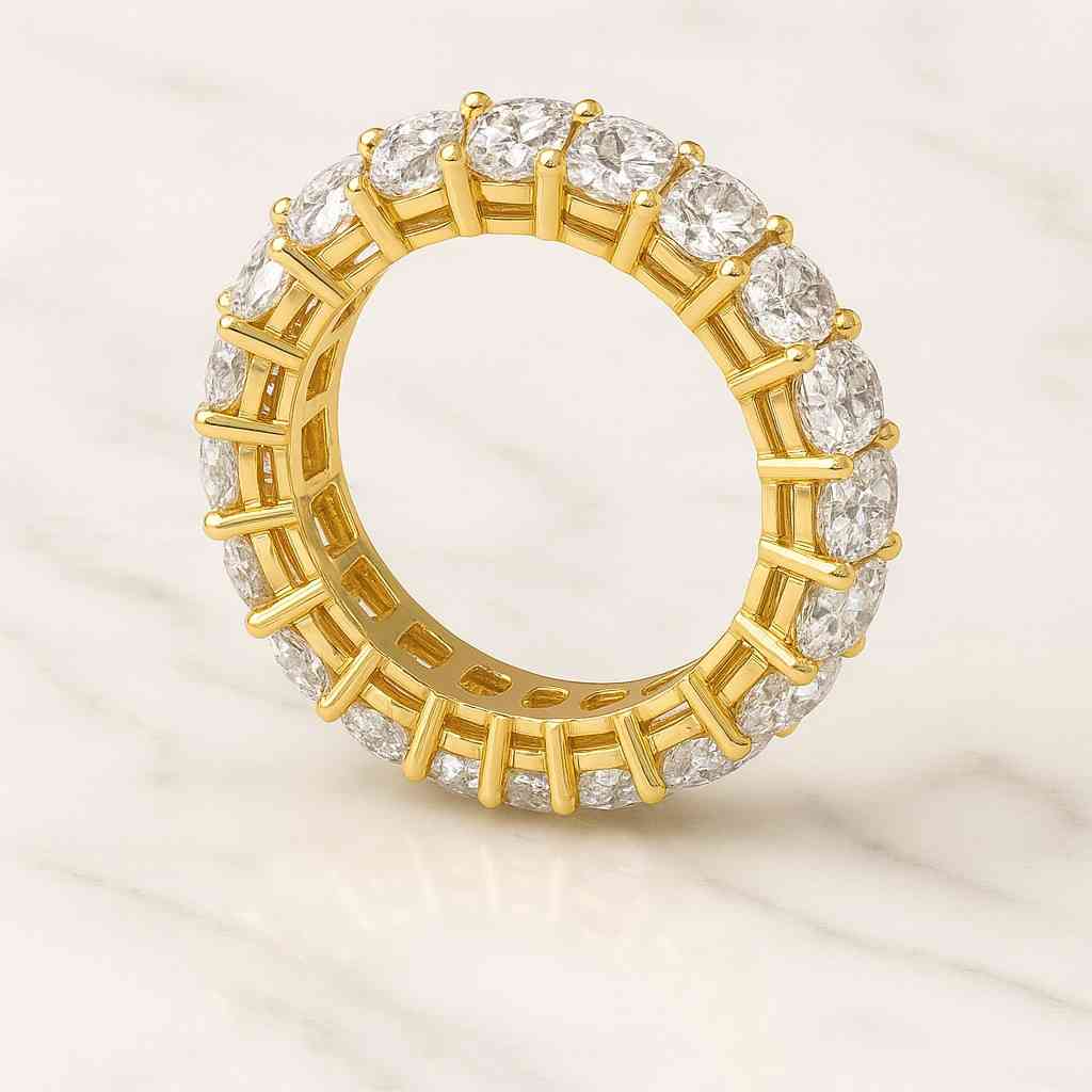 Lab Grown Diamond Full Eternity Band Certified Round Cut Diamond Wedding Ring Eternity Ring