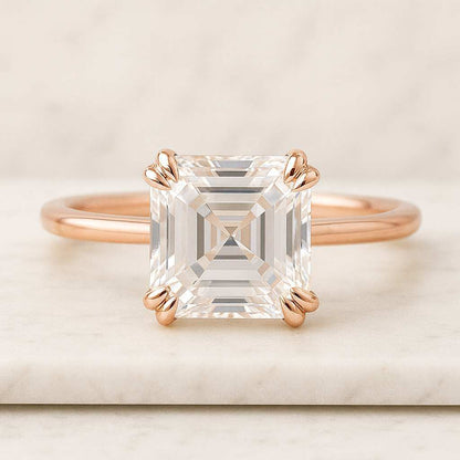 Lab Grown Diamond Halo Ring Diamond Wedding Ring for Her Peekaboo Diamond Halo Engagement Ring Diamondrensu