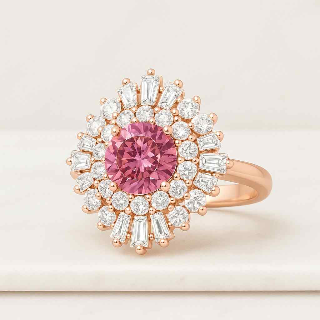 Lab Grown Diamond Halo Wedding Ring IGI Certified Diamond Ring