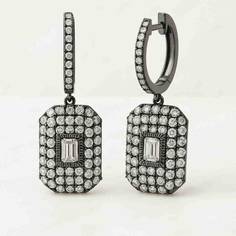 Lab Grown Diamond Huggie Earring, Huggie Diamond Earring, 10mm Diamond Hoop Earring