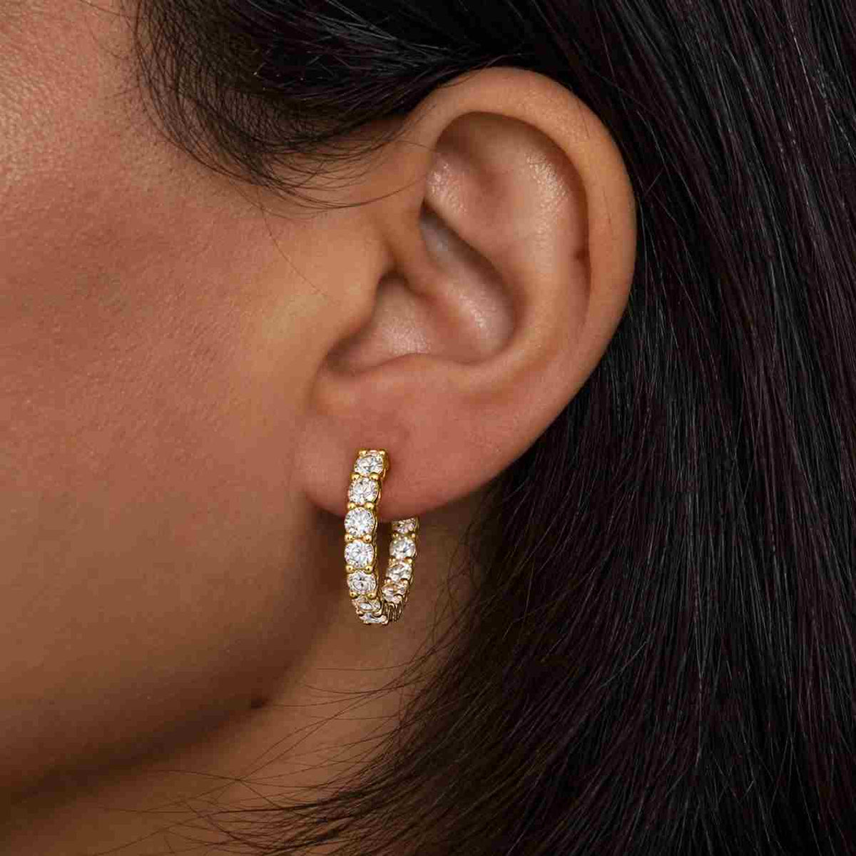 Lab Grown Diamond Huggie Hoop Earrings 