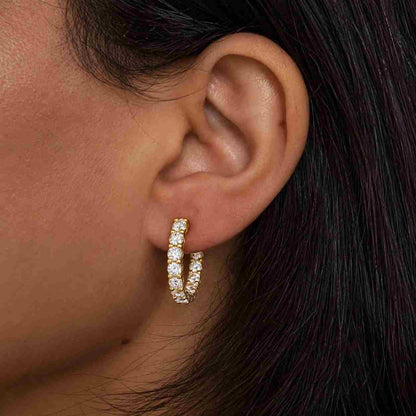 Lab Grown Diamond Huggie Hoop Earrings 
