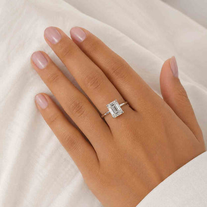 Lab Grown Diamond Promise Ring Solid White/Yellow/Rose Gold Ring
